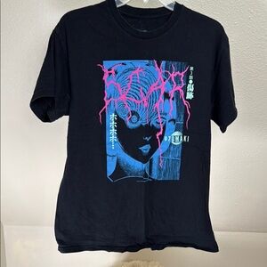JUNJI ITO UZUMAKI Black Tee. 100% Cotton. Size large